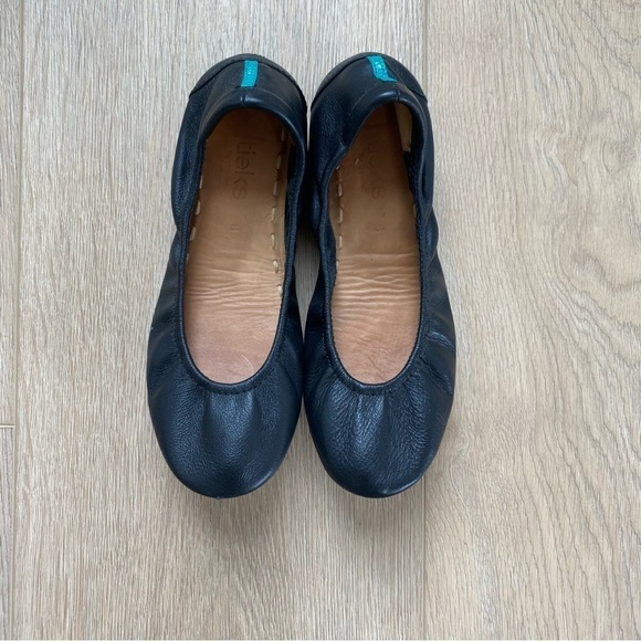Tieks Black Leather Ballet Flats - Picture 1 of 5